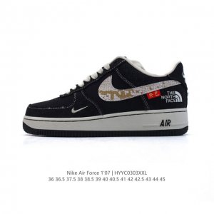290 【公司级】耐克 Nike Air Force 1 '07 Low 空军一号含气垫 小白鞋 2025年新款 北面北脸联名 低帮百搭厚底增高休闲运动板鞋。柔