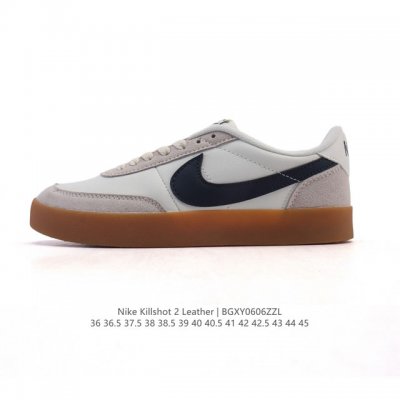 耐克板鞋 生胶米白 复古板鞋J.Crew X Nike 联名 Killshot Ii Leather 男女休闲复古运动鞋。采用米白色皮革制作鞋身，大号Swoos