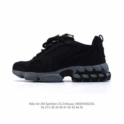 160 耐克 Nike 美国元祖街头潮牌Stussy斯图西 X Nike Air Zoom Spiridon Caged 2“黑麻布”斯皮里东牢笼2代系列运动鞋