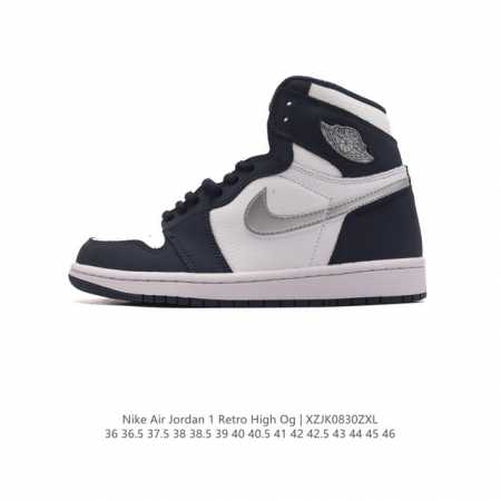 耐克 男女鞋 Nike Air Jordan 1 Retro High Og 乔丹一代aj1 乔1 Aj1 篮球鞋复刻运动鞋。皮面高帮板鞋的设计灵感源自运动夹克 - 点击图像关闭