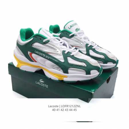 公司级 Lacoste 时尚户外休闲潮流系列运动鞋 厚底增高老爹鞋 广东大厂品质全新工艺升级 品质毋庸置疑 全新原厂包装鞋盒 透气网面鞋面，搭配防臭防腐真皮乳胶 - 点击图像关闭