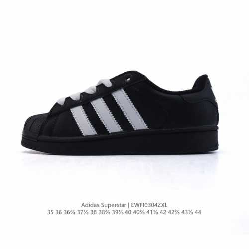 160 阿迪达斯 Adidas Superstar 三叶草经典贝壳头系列 新款休闲板鞋潮流男女士运动鞋 。鞋面柔软皮革材质 标志性的贝壳鞋头，锯齿三条纹，简约的