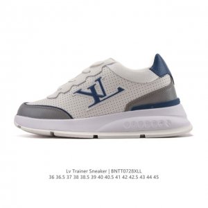 新品公司级 Lv Classic运动鞋 Lv 路易威登Louis Vuitton路易威登Lv男女鞋Classic运动鞋2025款小牛皮字母休闲鞋白色1Ahstf