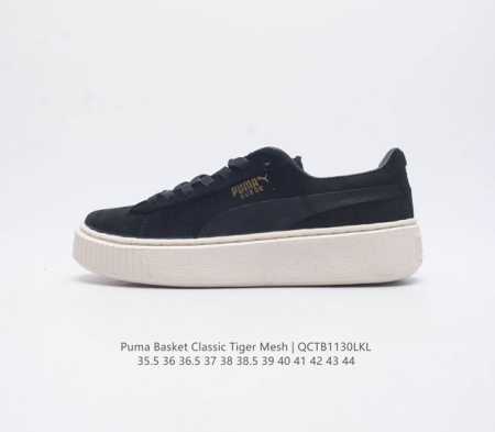 彪马 Puma Basket Classic Tiger Mesh男女士休闲板鞋 Puma Basket以puma Suede为设计原型,1971年以篮球鞋为设 - 点击图像关闭