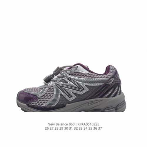 童鞋 Nb 新百伦 New Balance Ml860 V2 系列儿童运动鞋 复古老爹风休闲运动慢跑。采用丝光猪巴皮革拼接透气网眼织物鞋面t-Beam大底提供足