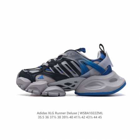 公司级 阿迪达斯Adidas XLG Runner Deluxe 解构绑带 做旧 脏脏鞋 跑步者豪华版系列低帮厚底增高老爹风复古缓震休闲运动慢跑鞋。男鞋#原楦原 - 点击图像关闭
