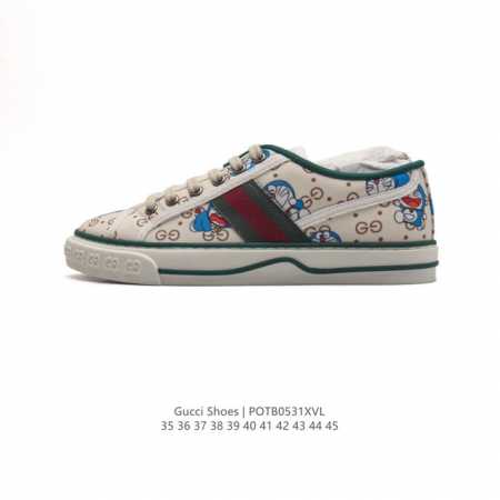 Gucci 古奇 小白鞋 古驰奢侈品男运动鞋休闲鞋子 Gucci Tennis 1977老花帆布鞋，经典耐穿复古感满满的gucci老花帆布鞋老花满印板鞋 红绿 - 点击图像关闭