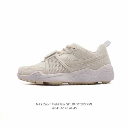公司级 耐克 Nike 特拉維斯-斯科特耐克 Zoom Field Jaxx 淺米色厚底增高运动板鞋。Nike Zoom Field Jaxx 採用精緻的米色配 - 点击图像关闭