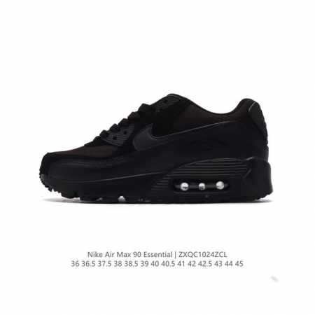 耐克 Nike Air Max 90 Essential 运动鞋气垫缓震跑步鞋 秉承该系列非凡缓震性能，缔造出众舒适穿着感与高级牛剖层革、人造革与织物组合鞋面， - 点击图像关闭