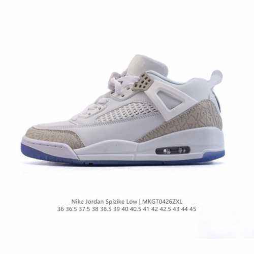 耐克 Nike Jordan Spizike Low 经典爆裂纹复古运动篮球鞋！全新低帮造型吸睛！整双鞋在融合了 Air Jordan 经典鞋款中的标志性元素之