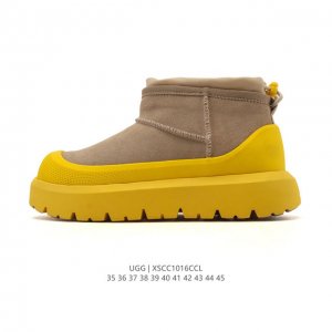 公司级 真标Ugg 复古男女高帮板鞋 潮流靴子 皮毛一体 厚底增高马丁靴 原单纽姆在原来的基础上加上复古拼色；经典回归，演绎着Z时代青年人生；行走的时尚风行标。