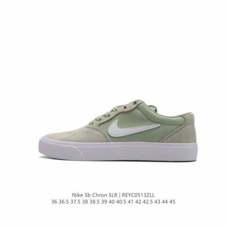 Nike 耐克 男女鞋真标带半码，采用耐磨翻毛皮拼接透气帆布鞋面材质，搭载eva 双密度泡棉鞋垫耐克nike Sb Chron Solarsoft 太阳软底系列 - 点击图像关闭