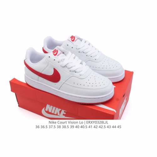 100 耐克Nike Court Vision Low 校园风低帮复古篮球板鞋男女运动鞋。延续80年代复古篮球鞋，添加学院风细节。皮革组合鞋面，利落风格，重现复