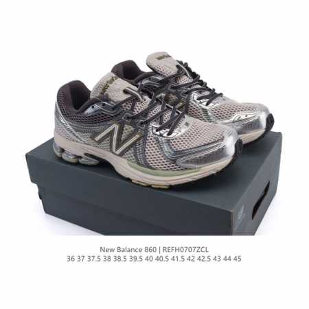 真标 Nb 新百伦 New Balance Ml860 V2 系列复古老爹风休闲运动慢跑。采用丝光猪巴皮革拼接透气网眼织物鞋面T-Beam大底提供足步弓支撑，保 - 点击图像关闭