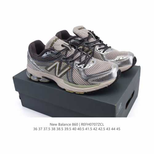 真标 Nb 新百伦 New Balance Ml860 V2 系列复古老爹风休闲运动慢跑。采用丝光猪巴皮革拼接透气网眼织物鞋面T-Beam大底提供足步弓支撑，保