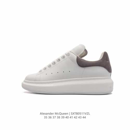 热销经典款顶级版本 Alexandermcqueen 亚历山大 麦昆mcq 运动小白鞋厚底增高闪尾光滑牛皮平底鞋休闲鞋 时尚女板鞋潮运动鞋 ，火爆到大街小巷无人