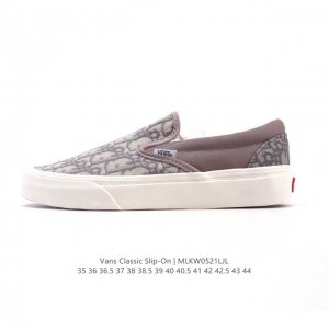 万斯 Vans 中性Classic Slip-On 迪奥联名 帆布鞋 硫化板鞋 休闲低帮 运动鞋 Vans的鞋款千千万 但Slip-On系列绝对是经典中的经典