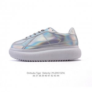 新品 Onitsuka Tiger 鬼塚虎 Delecity 鞋帮高度 低帮 功能 平衡,支撑,增高,耐磨 运动系列 时尚休闲松糕跟 厚底增高小白鞋。Onits