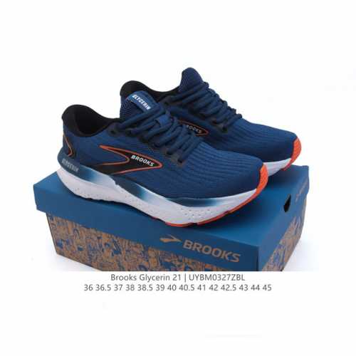 200 【公司级】Brooks 布鲁克斯 男女子专业缓震跑步鞋Glycerin甘油21运动厚底增高老爹鞋。特别适合大体重和低足弓跑者。相比前一代，21Gt的中底