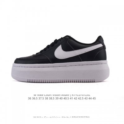 Nike耐克新款Nike Court Vision Alta Ltr 厚底增高运动休闲板鞋。时尚设计，巧妙融合皮革材质搭配加高鞋底。出众篮球鞋外观搭配柔软鞋舌，