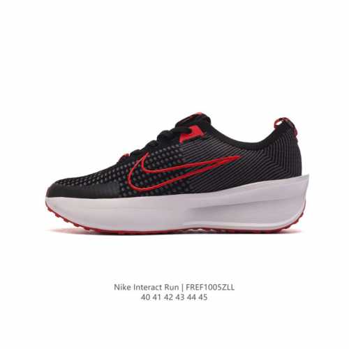 真标耐克 Nike Interact Run 马拉松 轻量休闲运动慢跑鞋 厚底增高老爹鞋 男女士运动鞋。兼顾了柔软、回弹、轻质、耐久四大特性。鞋子软弹轻质且贴合