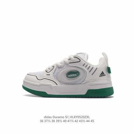 Adidas 阿迪达斯 阿迪达斯adidas Duramo Sl 男女子跑鞋时尚板鞋，选用皮革拼接网材鞋面，质轻而柔软，透气吸汗且防臭。鞋侧饰以经典三条纹作装饰 - 点击图像关闭