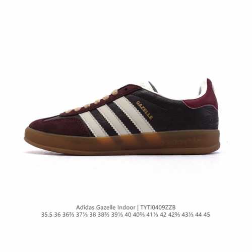 降价原价 元 阿迪达斯 Adidas Originals Gazelle Indoor复古三叶草防滑透明橡胶板鞋经典运动鞋。这款经典鞋,忠于原版设计,缀撞色三条