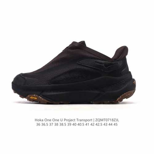 新品公司级 Hoka One One Project Transport 舒适 防滑耐磨 低帮 生活休闲鞋 男女同款 黑色这双鞋也是Hoka提倡环保主义的一双鞋