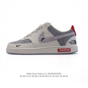 220 【公司级】耐克 Nike Court Vision Lo校园风低帮复古篮球板鞋男女运动鞋 路易威登联名。延续80年代复古篮球鞋，添加学院风细节。皮革组合