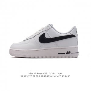头层皮 耐克 Nike Air Force 1 '07 Low 空军一号含气垫 低帮百搭厚底增高休闲运动板鞋。柔软、弹性十足的缓震性能和出色的中底设计，横跨复古