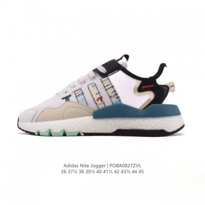 公司级 阿迪达斯 Adidas Nite Jogger 爆米花 全新配色王嘉尔代言款运动鞋。织物透气鞋面 夜行者 3M反光 真爆大底复古跑鞋。 针织透气网布搭配