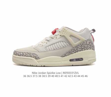 公司级 耐克 Nike Jordan Spizike Low 经典爆裂纹复古运动篮球鞋 全新低帮造型吸睛 整双鞋在融合了 Air Jordan 经典鞋款中的标志 - 点击图像关闭
