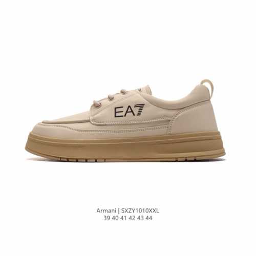 公司级 阿玛尼 小白鞋 Armani Emporio 休闲厚底增高男士皮鞋 2024新款 时尚板鞋 简单大方 鞋面精心设计 利落皮革 透气舒适 时尚耐磨百搭休闲