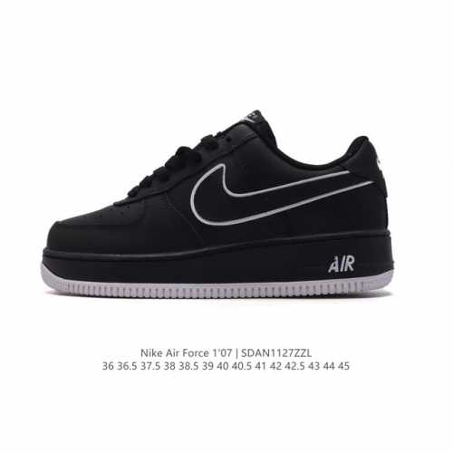 耐克 Nike Air Force 1 '07 Low 空军一号含气垫 小白鞋 低帮百搭厚底增高休闲运动板鞋。柔软、弹性十足的缓震性能和出色的中底设计，横跨复古