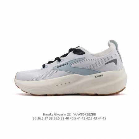 新品公司级 Brooks布鲁克斯Glycerin 22甘油 跑步鞋男女新款透气缓震支撑运动 甘油22跑鞋是布鲁克斯。甘油22拥有非常亮眼的外观设计，采用了鲜艳夺 - 点击图像关闭