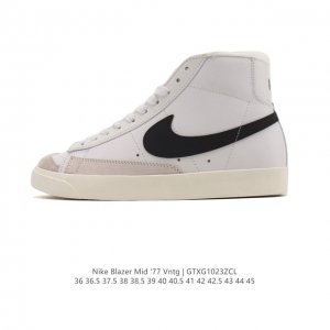 耐克 Nike Blazer Mid '77 Vntg 男女子运动鞋潮高帮板鞋 。重现低调风格和经典篮球外观，依托经典简约魅力和舒适性能，备受街头时尚赞誉。华美