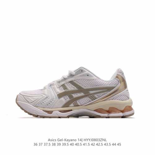 亚瑟士 Asics Gel-Kayano 14 公司级版本运动休闲透气专业缓震慢跑鞋。采用工程弹性双层再生网格密度鞋面材质，后跟3D可视gel缓震乳胶物料，升级