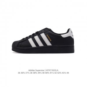 真标 阿迪达斯 ADIDAS SUPERSTAR 三叶草经典贝壳头系列 新款休闲板鞋潮流男女士运动鞋 。鞋面柔软皮革材质 标志性的贝壳鞋头，锯齿三条纹，简约的线