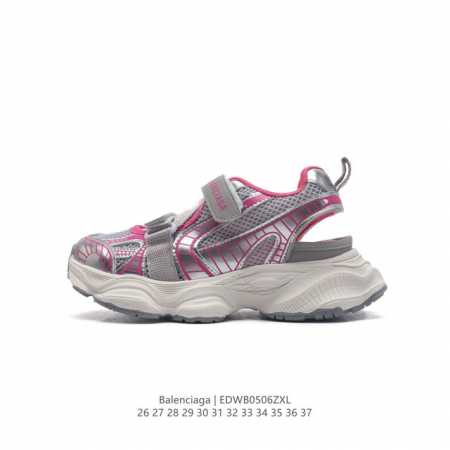 童鞋 巴黎世家 Balenciaga Triple S Track 凉鞋 包头凉拖鞋 爆款推荐高品质 巴黎世家凉鞋 原版发泡大底舒服防滑耐磨老爹凉鞋 类型：儿童 - 点击图像关闭
