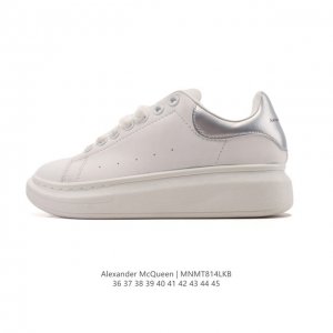 Alexandermcqueen 亚历山大 麦昆Mcq 运动小白鞋 厚底增高闪尾光滑牛皮平底鞋休闲鞋 时尚女板鞋潮运动鞋 ，火爆到大街小巷无人不知，无人不晓的境