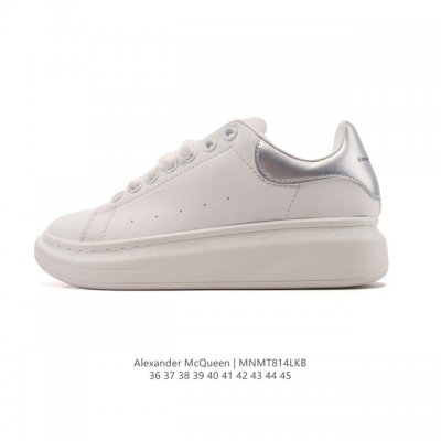 Alexandermcqueen 亚历山大 麦昆Mcq 运动小白鞋 厚底增高闪尾光滑牛皮平底鞋休闲鞋 时尚女板鞋潮运动鞋 ，火爆到大街小巷无人不知，无人不晓的境