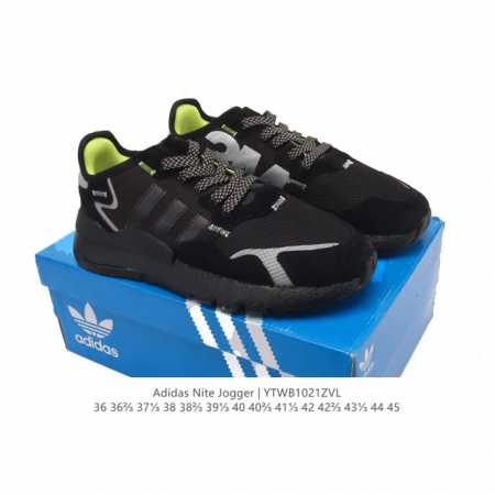 阿迪达斯 Adidas Nite Jogger 全新配色王嘉尔代言款男女士运动鞋，透气网面鞋面 夜行者 3M反光 真爆大底复古跑鞋。 针织透气网布搭配皮革拼接打 - 点击图像关闭