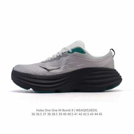 hoka One One 邦代系列 Bondi 8 跑鞋 男女子轻便缓震公路跑鞋 在 Hoka 系列中最耐磨的鞋子之一,Bondi 本季已经做出了决定性的演变: - 点击图像关闭