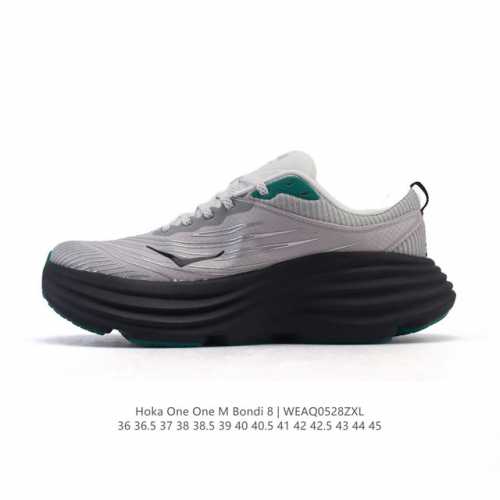 hoka One One 邦代系列 Bondi 8 跑鞋 男女子轻便缓震公路跑鞋 在 Hoka 系列中最耐磨的鞋子之一,Bondi 本季已经做出了决定性的演变: