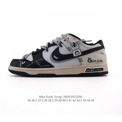 公司级 真标耐克Nike Dunk Svrap系列 缝合怪 不规则 解构绑带 双鞋带 Nike Dunk Scrap Low 低帮男女鞋 彩色拼接运动鞋休闲鞋板