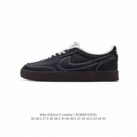 耐克板鞋 生胶米白 复古板鞋j.Crew X Nike 联名 Killshot Ii Leather 男女休闲复古运动鞋。采用米白色皮革制作鞋身，大号swoos - 点击图像关闭