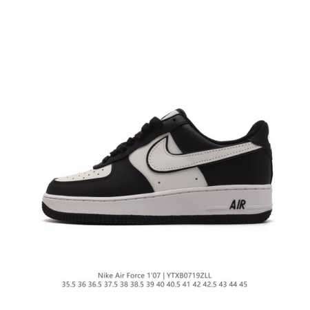 全二层皮 耐克 Nike Air Force 1 '07 Low 空军一号含气垫 低帮百搭厚底增高休闲运动板鞋。柔软、弹性十足的缓震性能和出色的中底设计，横跨复 - 点击图像关闭