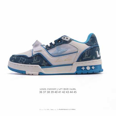 公司级 路易威登 Louis Vuitton Lv路易威登板鞋 时尚运动鞋潮厚底增高男女鞋。舒适防滑底和百搭性霸屏整个时尚娱乐圈，细节调整完美主义！采用柔软皮革 - 点击图像关闭