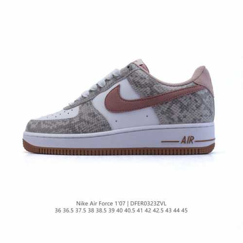 180 耐克 Nike Air Force 1 '07 Low 2025新年新款 蛇年限定 空军一号含气垫 蛇纹小白鞋 低帮百搭厚底增高休闲运动板鞋。柔软、弹性