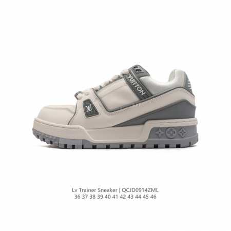 公司级 无胶版 路易威登louis Vuitton Lv路易威登板鞋 时尚厚底增高运动鞋 潮男女鞋 舒适防滑底和百搭性霸屏整个时尚娱乐圈，细节调整完美主义！鞋面 - 点击图像关闭